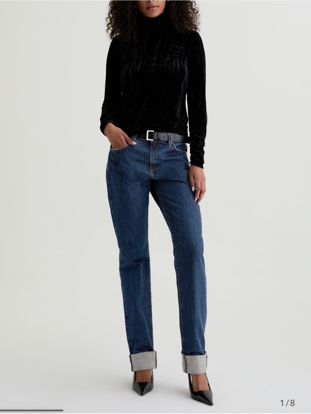 Ag Adriano Goldschmied Dark Blue Straight Leg Jeans